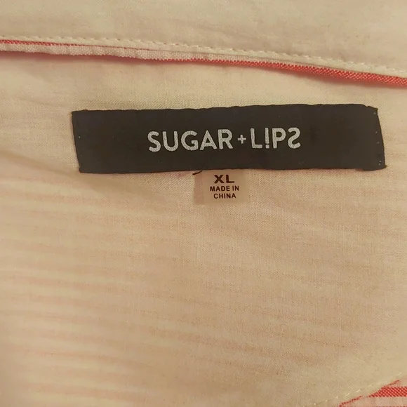 Sugar + Lips Jumpsuit size XL Red or Dark Pink and White Stripes - Picture 3 of 16